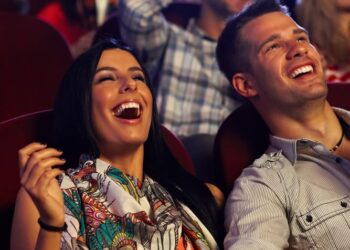 laugh, cinema, watching, adult, enjoying, enjoyment, young, group, multiplex, eating, photo, fun, white, theater, movie, happiness, rendezvous, male, twenties, people, boyfriend, vertical, caucasian, black, female, entertain, smiling, spectator, comedy, appointment, relationship, lifestyle, audience, face, woman, beauty, together, joyful, hair, auditorium, joy, cheerful, indoor, couple, man, happy