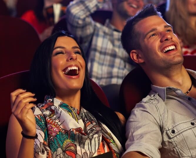 laugh, cinema, watching, adult, enjoying, enjoyment, young, group, multiplex, eating, photo, fun, white, theater, movie, happiness, rendezvous, male, twenties, people, boyfriend, vertical, caucasian, black, female, entertain, smiling, spectator, comedy, appointment, relationship, lifestyle, audience, face, woman, beauty, together, joyful, hair, auditorium, joy, cheerful, indoor, couple, man, happy