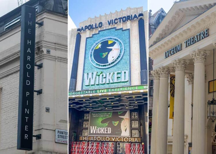 The Harold Pinter, Apollo Victoria and Lyceum theatres – all owned by ATG Entertainment. Photos: Shutterstock