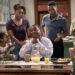 L-R: Kecia Lewis as Antoinette, Braxton Paul as Lisa, Adrianna Mitchell as Jamilah, Tracy Morgan as Francois “Frank” Crutchfield, Jermaine Fowler as Jake, Adrian Martinez as Flaco and Finn Maloney as Mase in Crutch, episode 1, season 1 streaming on Paramount+, 2025. Photo Credit: JoJo Whilden/Paramount+