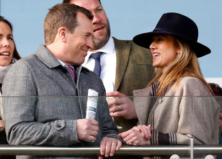 Peter Phillips and Harriet Sperling at the Cheltenham Racecourse.
