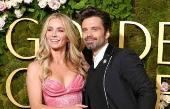 Sebastian Stan and Annabelle Wallis Walk Golden Globes Carpet Together