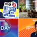 A grid image of four radio shows, the longest ride with greg james, the archers 75, the today programme and Vernon Kay