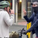 Benedict Cumberbatch in an altercation with a masked cyclist on St Pancras road in London on May 5Credit: SWNS