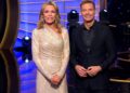 "Celebrity Wheel of Fortune" hosts (from left) Vanna White and Ryan Seacrest for an all-new streaming only event