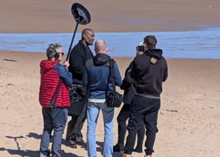 Paul C.Brunson filming at Longsands, Tynemouth