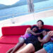 Charlize Theron hugging her daughters on a boat.Credit: Charlize Theron/Instagram