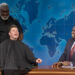 Colin Jost and Michael Che with a barber on 'SNL'Credit: NBC