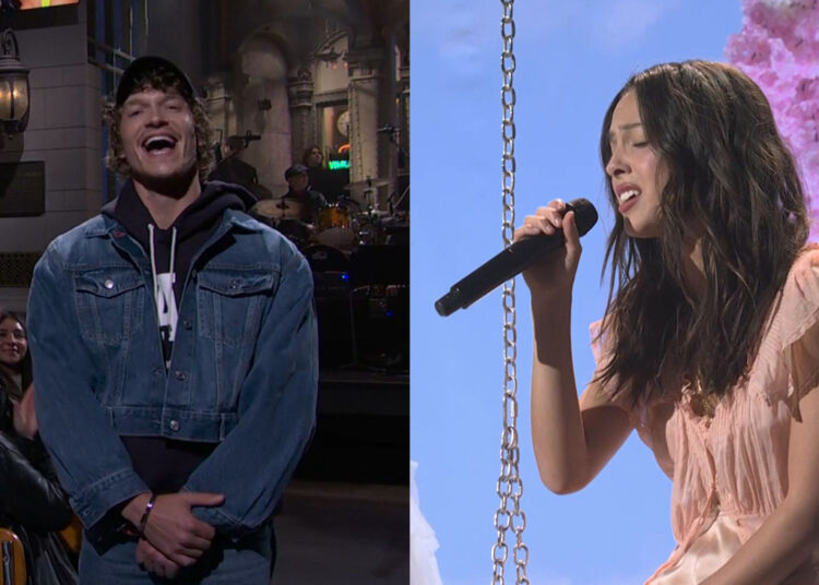 Connor Storrie and Olivia Rodrigo on 'Saturday Night Live.'
