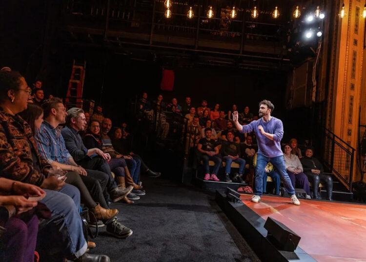 Daniel Radcliffe in 'Every Brilliant Thing' on BroadwayCredit: Matthew Murphy