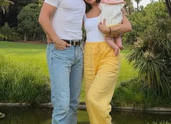 Hayley Erbert Hough, Derek Hough and daughter Everley.Credit: Hayley Erbert/Instagram