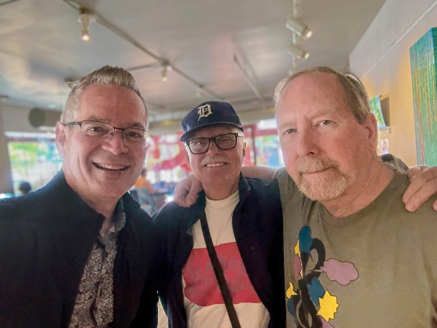 Jazz scholars and enthusiasts Rod Arroyo, left, Lars Bjorn and Jim Gallert have launched a new website, detroitjazzhistory.com. (Photo courtesy of Rod Arroyo)