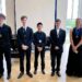 Award winners in the April 25 Stella Boyle-Smith Trust Young Artist Competition (from left): Vann Lee, William McCandless, Ryan Li, Matthew Sontoski and grand prize winner Casia Keiser.  (Special to the Democrat-Gazette)