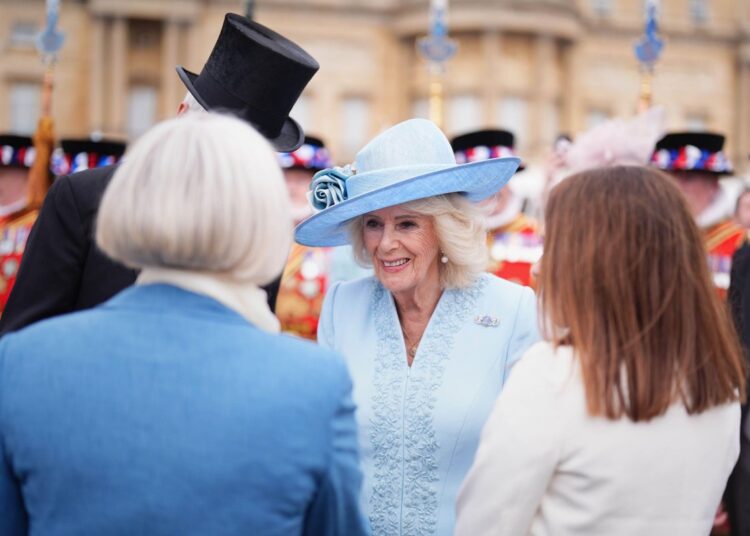 Members of the British royal family attend a garden party at Buckingham Palace on May 6, 2026 (Aaron Chown/PA Images/Alamy)