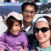 The Heussaff family—Erwan, Anne, and their daughter Dahlia—during a trip to Canada.