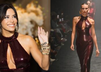Eva Longoria Sparkles in Sergio Hudson at the Cannes Film Festival