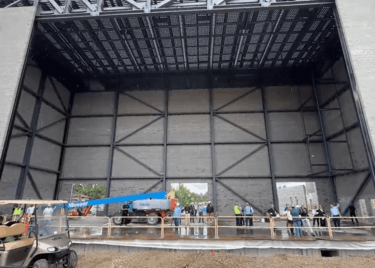Construction is rising on the former site of Coney Island and Sunlite Pool, where the new Farmer Music Center venue next to Riverbend is being built with an eye toward opening before next June’s deadline. (WKRC)