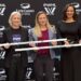 From left to right, Chris Ilitch (Ilitch Sports + Entertainment), Amy Scheer (PWHL), Jayna Hefford (PWHL), Mary Sheffield (Mayor) and Bridget Sponsky (Ally) on stage at the PWHL's press conference on Wednesday. - The Bismarck Tribune
