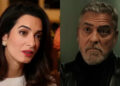 Amal and George Clooney in a side-by-side photo.