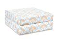 Hofdeco Premium Coastal Hampton Patio Indoor Outdoor Seat Cushion Cover Only Set of 2, 20"x20"x4" Water Repellent for Backyard, Couch, Tan Baby Blue Print Tropical Ravenala Palm Tree