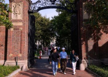 The gates of Harvard Yard at Harvard University, Sept. 30, 2025, in Cambridge, Mass. (AP Photo/Charles Krupa, File)
