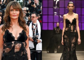 Helena Christensen Styles Roberto Cavalli for Cannes Film Festival