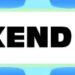 Text stating "Weekend Recs" in bold lettering with a dynamic background
