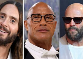 From left: Jared Leto, Dwayne Johnson and Jason Statham made the invite list for President Donald Trump’s UFC fight.