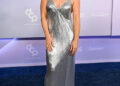 hilary duff silver dress