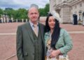 Andreea Salvage and her husband Richard Salvage at the Royal Garden Party