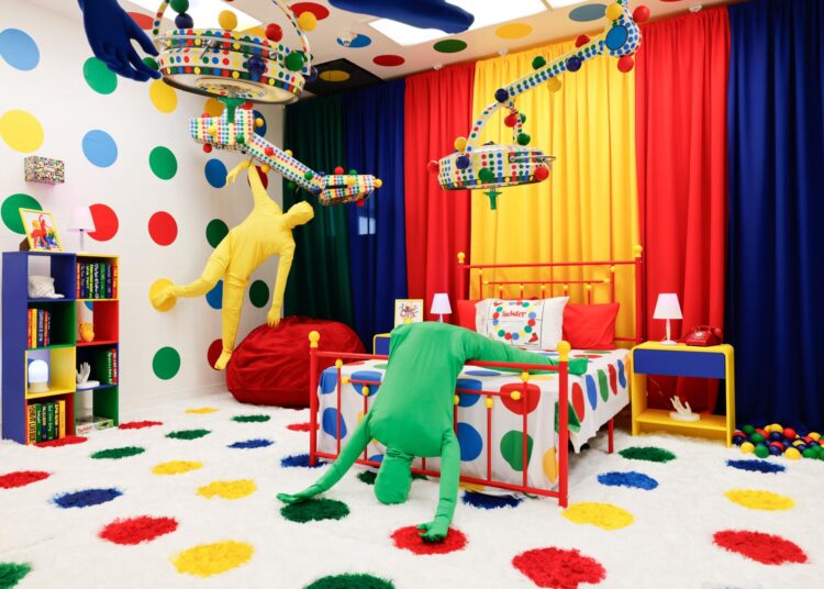 A game of Twister made into an art installation.