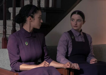 Chase Infiniti and Lucy Halliday in The Testaments.
