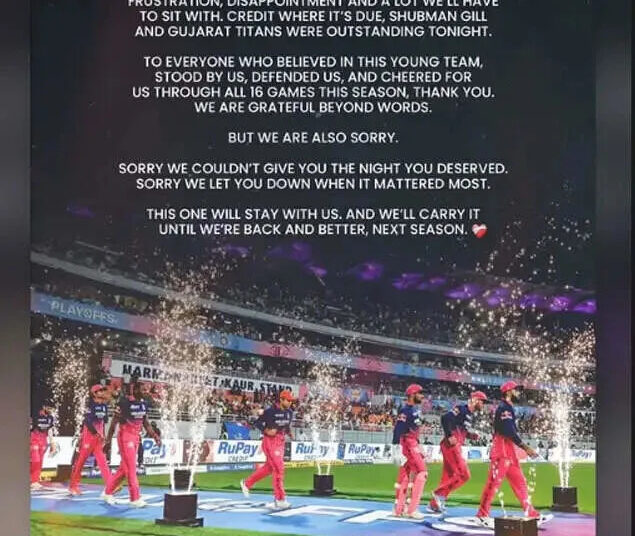 'It hurts deeply': Vaibhav Sooryavanshi shares Rajasthan Royals' emotional post after IPL 2026 exit