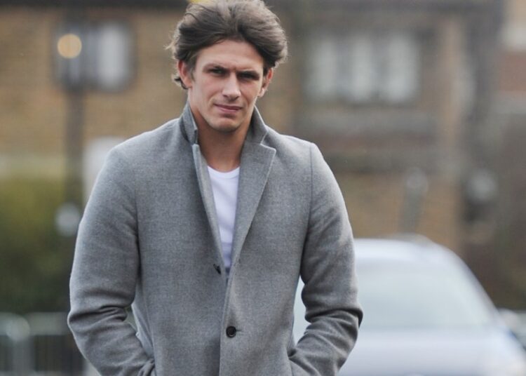 Jake Hall is seen filming for TOWIE on March 02, 2016 in Essex, England.