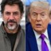 Spanish actor Javier Bardem (left) slammed Donald Trump (right) during a press conference at the Cannes Film Festival.