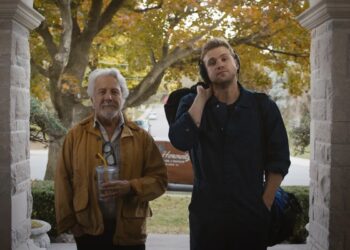 Leo Woodall and Dustin Hoffman in "Tuner"