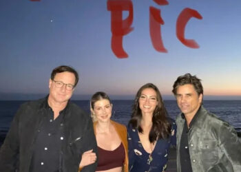 From left: Bob Saget, Kelly Rizzo, Caitlin McHugh and John StamosCredit: John Stamos/Instagram