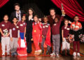 Julian Shapiro-Barnum with Leah Michele and Jonathan Groff and the kids of 'Celebrity Substitute.'Credit: Danielle Perelman