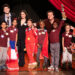 Julian Shapiro-Barnum with Leah Michele and Jonathan Groff and the kids of 'Celebrity Substitute.'Credit: Danielle Perelman