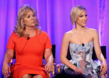 Julie Chrisley, left, and Savannah Chrisley speak onstage during the 2016 NBCUniversal Summer Press Day on April 1, 2016, in Westlake Village, California.