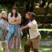 Bonding exercises at the "Company Retreat" with Alex Bonifer, from left, Emily Pendergast, Anthony Norman and Warren Burke.