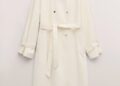 Funnel-neck trench coat
