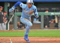 Kansas City Royals shortstop <a class="link " href="https://sports.yahoo.com/mlb/players/11771/" data-i13n="sec:content-canvas;subsec:anchor_text;elm:context_link" data-ylk="slk:Bobby Witt Jr.;sec:content-canvas;subsec:anchor_text;elm:context_link;itc:0" data-yga="{"yLinkElement":"context_link","yModuleName":"content-canvas","yLinkText":"Bobby Witt Jr.","ySubModuleName":"anchor_text","yHasCommerce":false}">Bobby Witt Jr.</a> (7) Peter Aiken-Imagn Images