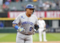 Kansas City Royals catcher Salvador Perez (13). © Kamil Krzaczynski-Imagn Images