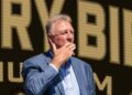 Larry Bird voiced disapproval of the NBA's focus on entertainment: "There's more hype than there is game"