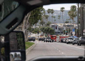 Police and Fire Departments respond to an active shooter at...