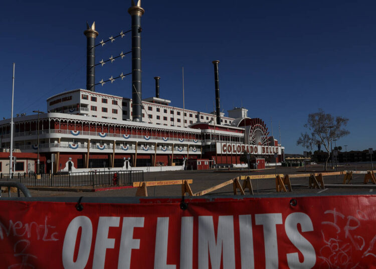 The closed Colorado Belle casino-resort is blocked off on Tuesday, Sept. 17, 2024, in Laughlin. ...