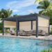 Erommy Louvered Pergola With Panel Pull-Down Screen, Outdoor Aluminum Pergola With Adjustable Rainproof Roof for Hot Tub and Patio Deck Backyard &amp; Reviews | Wayfair