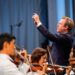 This image released by the Los Angeles Philharmonic shows Daniel Harding conducting the Los Angeles Philharmonic at the Hollywood Bowl in Los Angeles on Aug. 19, 2025. (Elizabeth Asher/Los Angeles Philharmonic via AP)