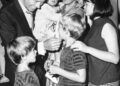 Mickey Hargitay and ex-wife Jayne Mansfield (holding Mariska) with their children in 1965Credit: Bettmann Archive